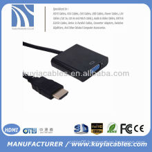 Gold 1080P HDMI to VGA Cable With Chipset for PC Laptop